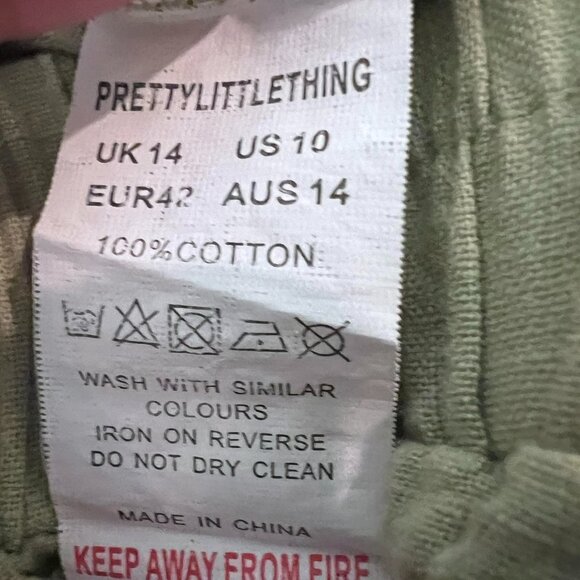 Green Linen Look Bardot Puff Sleeve Beach Top SZ 10 USA UK 14 - Picture 11 of 12